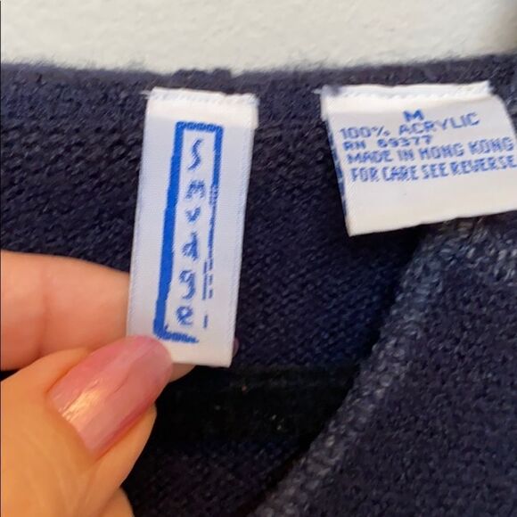 Top shop Smudge Navy Hooded Sweater - Picture 9 of 15